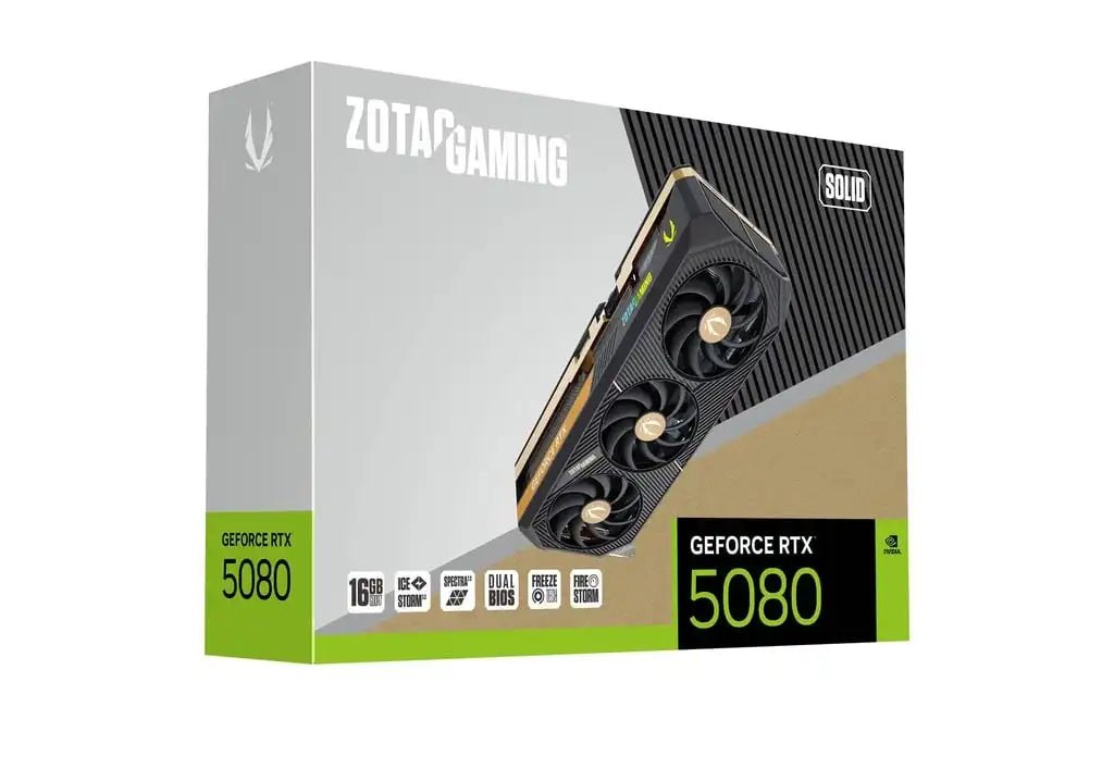 ZOTAC GAMING GeForce RTX 5080 SOLID Graphics Card | ZT - B50800D - 10P - Vektra Computers LLC ZOTAC GAMING GeForce RTX 5080 SOLID Graphics Card | ZT - B50800D - 10P - Vektra Computers LLC
